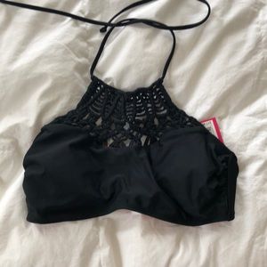 NWT black crochet bathing suit